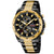 Herren-Chronograph mit schwarzem Zifferblatt und gold-schwarzfarbenem Edelstahlarmband