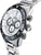 Montre chronographe pour homme, vue latérale avec couronne et poussoirs, boîtier en acier inoxydable