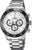 Montre chronographe pour homme avec lunette en céramique, bracelet en acier inoxydable, cadran noir