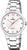 Montre pour femme avec bracelet en acier inoxydable, cadran blanc et chiffres romains