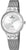 Montre pour femme avec cadran blanc et bracelet en maille d'acier inoxydable, boîtier rond