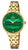 Festina Mademoiselle F20601/B Montre Femme • Cadran Vert • Finition Dorée