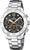 Montre pour femme avec bracelet en acier inoxydable, cadran chronographe noir
