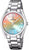 Montre pour femme avec bracelet en acier inoxydable et cadran scintillant turquoise, mouvement à quartz