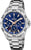 Montre pour homme : cadran bleu, bracelet en acier inoxydable et affichages multiples