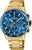 Montre chronographe Festina avec cadran bleu et bracelet doré