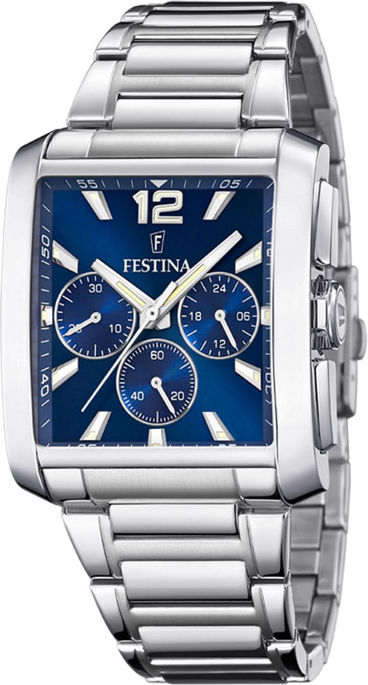 Montre Festina On the Square F20635/2 pour homme • Acier inoxydable • Chronographe