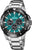 Montre sportive pour homme avec bracelet en acier inoxydable, cadran noir et sous-cadrans chronographes