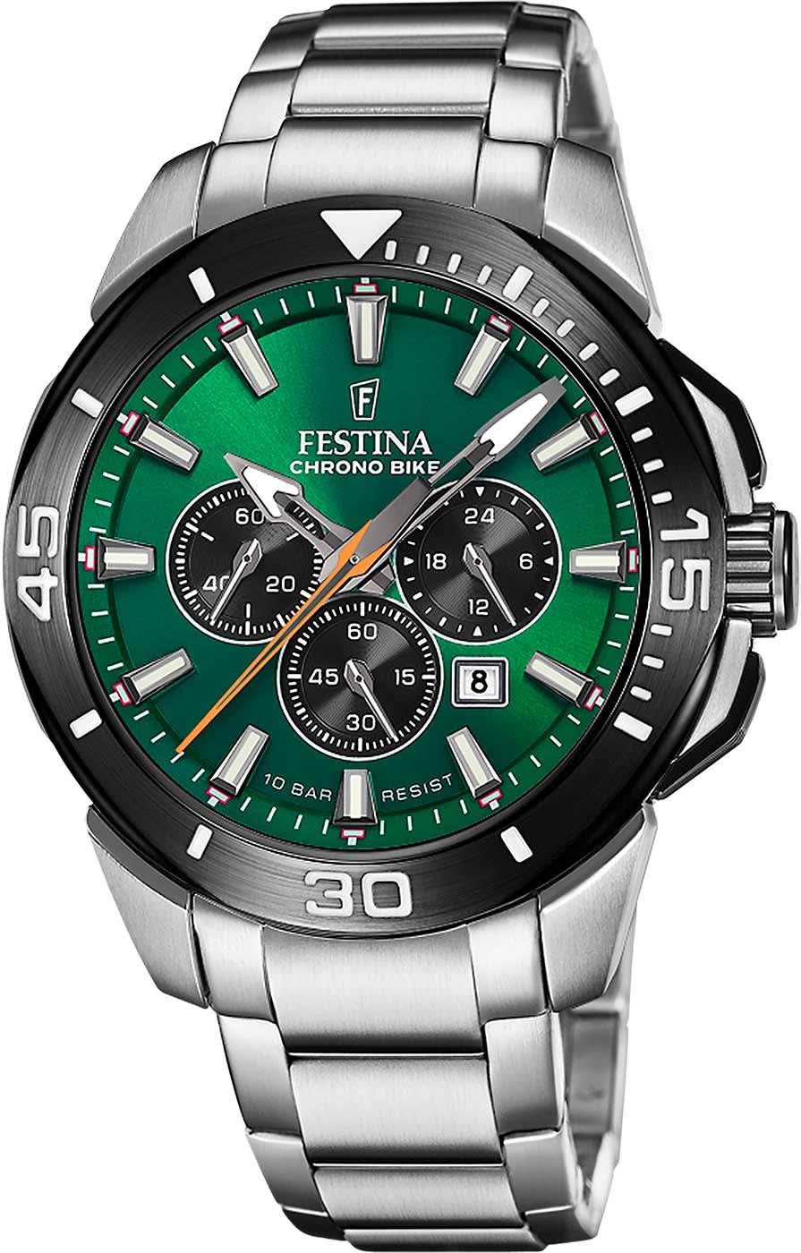 Festina Chrono Bike F20641/A Montre Homme • Chronographe Sportif • Cadran Vert Marquant