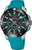 Montre Festina pour homme, chronographe sportif, cadran noir, bracelet en silicone turquoise