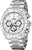 Montre pour homme avec chronographe et cadran blanc, boîtier en acier inoxydable et bracelet en métal