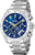 Montre chronographe Festina pour homme, bracelet en acier inoxydable, cadran bleu, tachymètre.