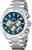 Chronographe Festina pour homme avec bracelet en acier inoxydable, cadran bleu et détails chronographe