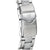 Festina Herrenuhr: silbernes Edelstahlband mit Schließe und eingeprägtem F-Logo.