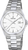 Bracelet de montre pour homme en acier inoxydable, bracelet en métal argenté, cadran blanc avec affichage de la date