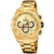 Festina Herren-Chronograph: goldfarbenes Metallband, beiges Zifferblatt, drei Subdials