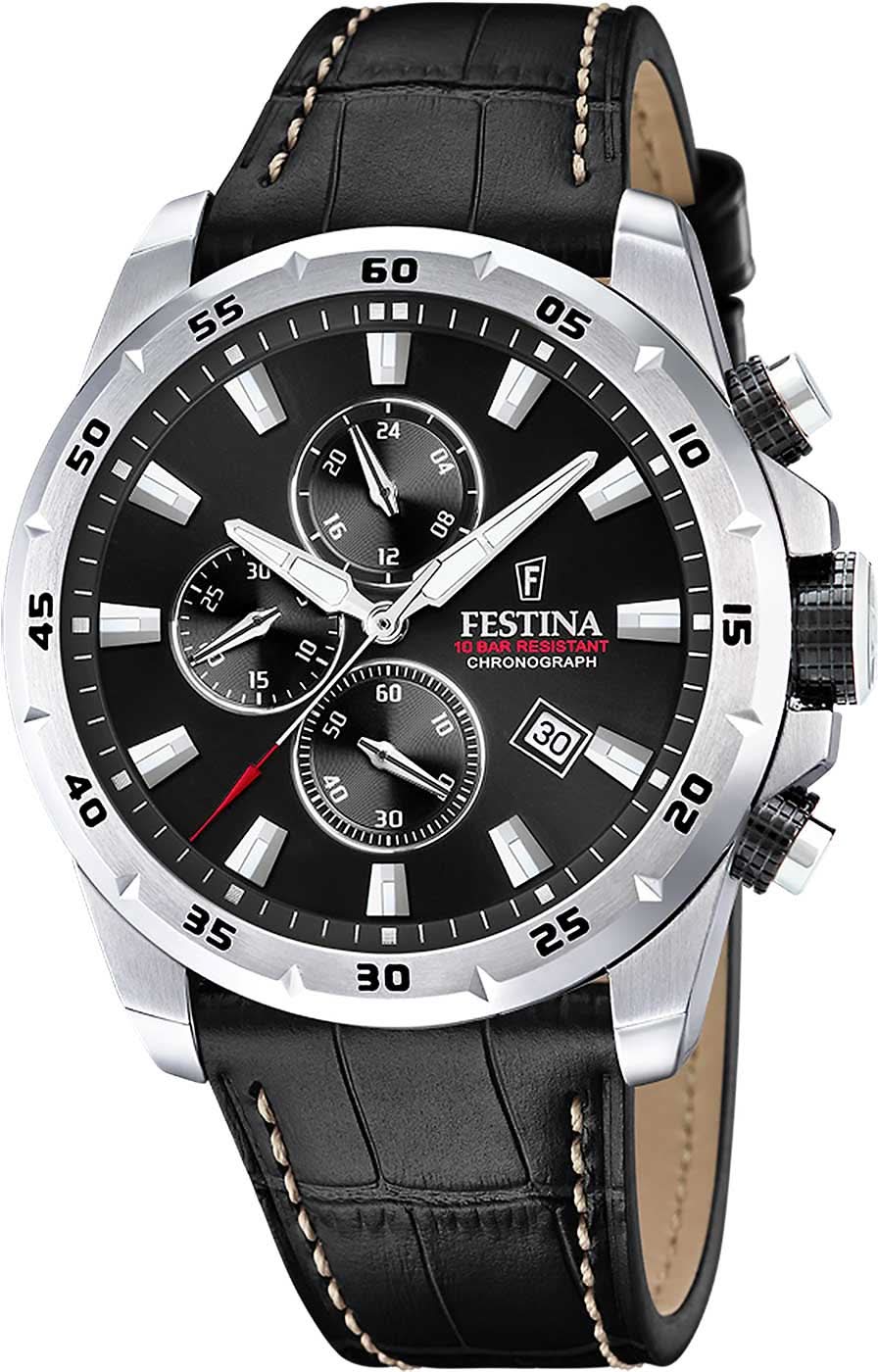 Festina Timeless Chronograph F20692/4 Montre Homme • Design Urbain • Étanche 10 bars
