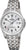 Montre pour femme avec bracelet en métal argenté, cadran rond avec affichage de la date