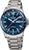 Montre pour homme en titane avec cadran bleu et bracelet en métal, aiguilles larges