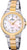 Montre pour femme avec cadran en nacre, boîtier doré et bracelet en maille métallique