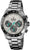 Bracelet de montre pour homme en métal, lunette en céramique sombre et détails chronographe