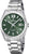 Bracelet de montre pour homme avec cadran vert, chiffres romains et bracelet en acier inoxydable