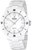 Montre femme : bracelet en céramique blanche et cadran blanc, affichage rond