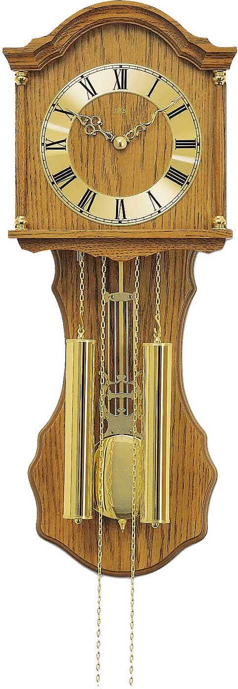 AMS Horloge murale 66x27x11 cm bois • Mouvement mécanique • Horloge à pendule