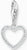 Pendentif cœur en argent sterling 925 avec oxydes de zirconium blancs et passant