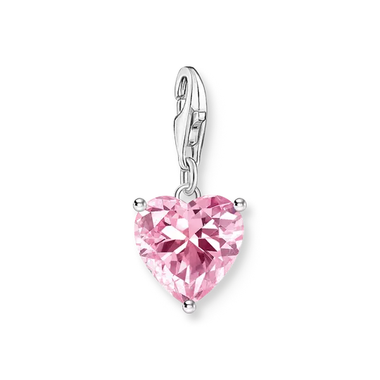 Pendentif Charm Thomas Sabo Cœur avec zircon rose en argent sterling 925