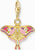 Pendentif breloque papillon de nuit, plaqué or 18 carats, émail coloré et pierres scintillantes
