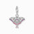 Pendentif breloque en argent avec émail coloré de papillon de nuit et passant