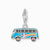 Pendentif en argent avec VW Bulli, vue de face, accents bleus et colorés