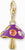 Pendentif breloque champignon violet avec insert rouge, plaqué or 18 carats, sur le côté