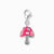 Pendentif Charm Thomas Sabo : champignon rose en argent sterling 925 avec émail, fermoir mousqueton