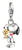 Breloque en métal argenté avec motif Snoopy et Woodstock