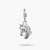 Pendentif charm tête de cheval argentée avec bélière et relief filigrané
