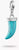 Pendentif dent en argent avec incrustation turquoise et passant