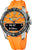 Montre connectée Festina pour homme avec bracelet en silicone orange, cadran noir et boîtier en titane