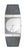 Montre unisexe avec boîtier argenté, cadran blanc et bracelet en cuir gris, par JACOB JENSEN