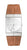 Montre pour homme Jacob Jensen avec bracelet en cuir marron, boîtier argenté et cadran blanc