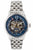 Herren-Automatikuhr mit skelettiertem Zifferblatt, blauem Ring und Metallarmband