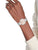 Tommy Hilfiger Jade Damenarmanduhr mit silbernem Metallarmband und roséfarbenem Zifferblatt