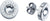 Clous d'oreilles Tommy Hilfiger argentés avec pierre ronde et petit anneau logo.