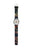 Montre analogique sur bracelet textile bleu fin, cadran rond avec motifs ludiques