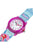 Montre d'apprentissage pour fille avec bracelet rose, imprimé sirène et cadran rond