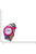 Montre enfant mini format avec bordure rose pailletée, cadran blanc et bracelet bleu marine