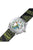 Bracelet de montre pour garçon en détail : cadran avec dragon, boîtier argenté, bracelet noir