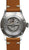 Bracelet de montre pour homme avec bracelet en cuir marron, fond de boîtier en acier inoxydable