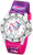 Bracelet de montre pour homme avec cadran rond et bracelet en silicone rose-violet, motif licorne